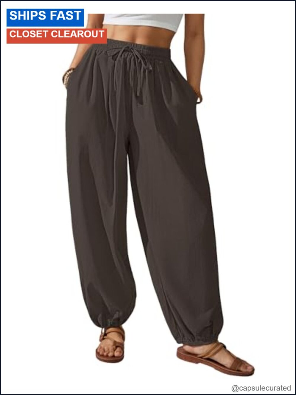 Cotton Harem Pants Wide Leg Baggy Balloon Trousers